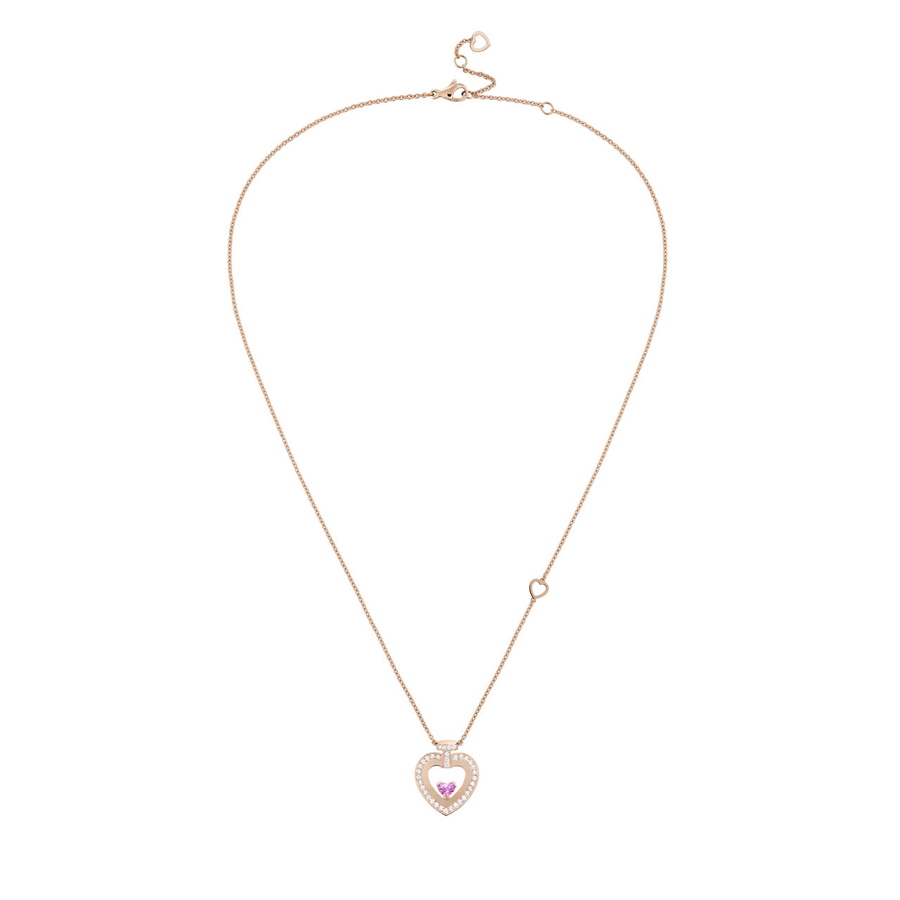FRED Pretty Woman Medium Rose Gold, Pink Sapphire and Diamond Pav&eacute; Pendant 7B0301 image number 2